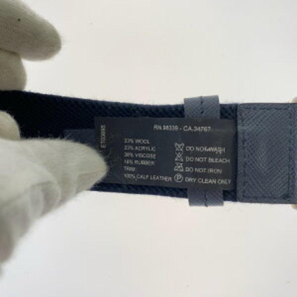 Prada Navy Blue Wool Acrylic Rayon Belt Gacha View 5